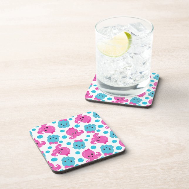 Octopus Pattern, Cute Octopus, Sea Animals Coaster (Right Side)