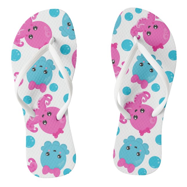 Octopus Pattern, Cute Octopus, Sea Animals Jandals (Footbed)