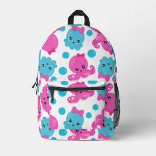 Octopus Pattern, Cute Octopus, Sea Animals Printed Backpack