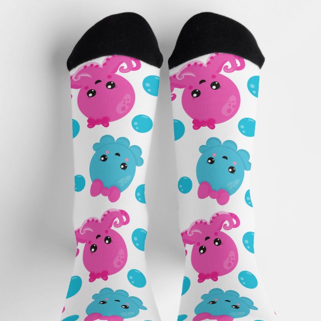 Octopus Pattern, Cute Octopus, Sea Animals Socks (Top)