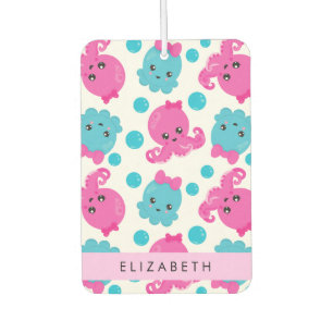 Octopus Pattern, Cute Octopus, Sea, Your Name Car Air Freshener