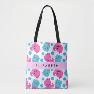 Octopus Pattern, Cute Octopus, Sea, Your Name Tote Bag