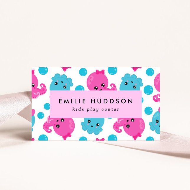 Octopus Pattern, Kids Play Centre, Activity Centre Business Card (Creator Uploaded)