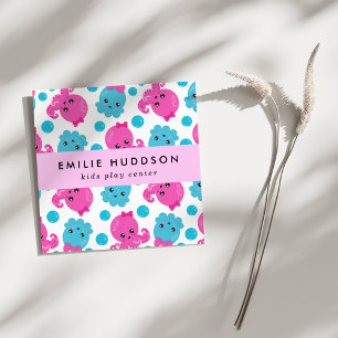 Octopus Pattern, Kids Play Centre, Activity Centre Square Business Card