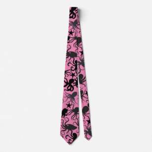 Octopus Pattern.w Pink BG Tie