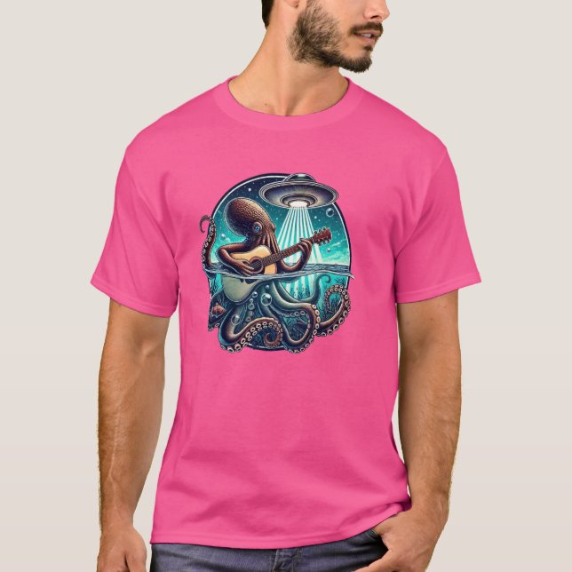 Octopus Playing Guitar T-Shirt (Front)