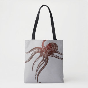OCTOPUS POLYNESIAN TRIBAL TOTE BAG