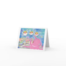 Octopus porcupine fish Music Kids Thank you card