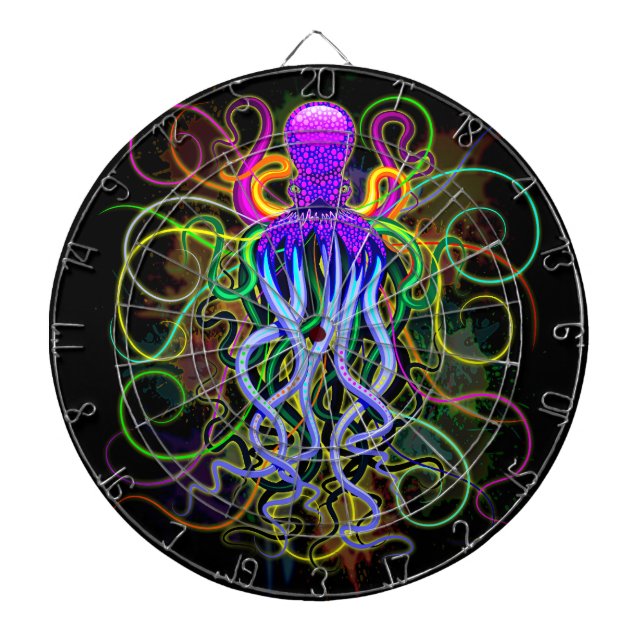 Octopus Psychedelic Luminescence Dartboard (Front)