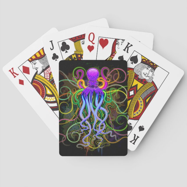 Octopus Psychedelic Luminescence Playing Cards (Back)