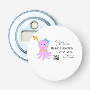 Octopus purple blue watercolor baby shower sea ani bottle opener