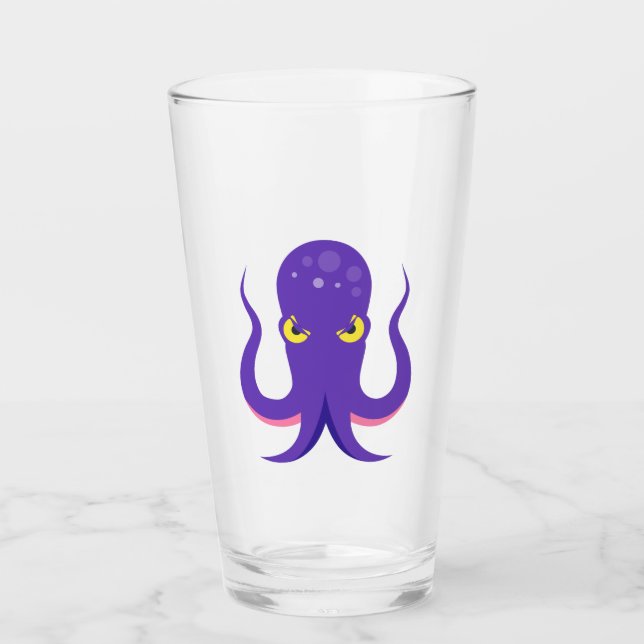 Octopus Purple Squid Glass (Front)