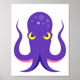 Octopus Purple Squid Poster