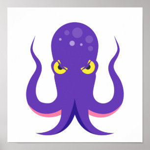 Octopus Purple Squid Poster