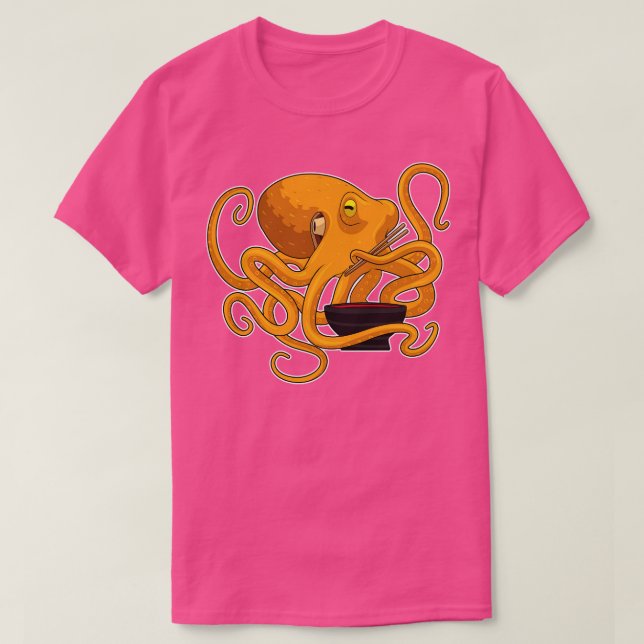Octopus Ramen Bowl T-Shirt (Design Front)