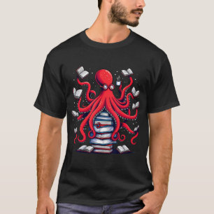 Octopus Reading Book Bookaholic Bookworm Reader T-Shirt