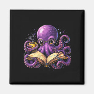 Octopus reading book coffee lover bookish caffeine magnet