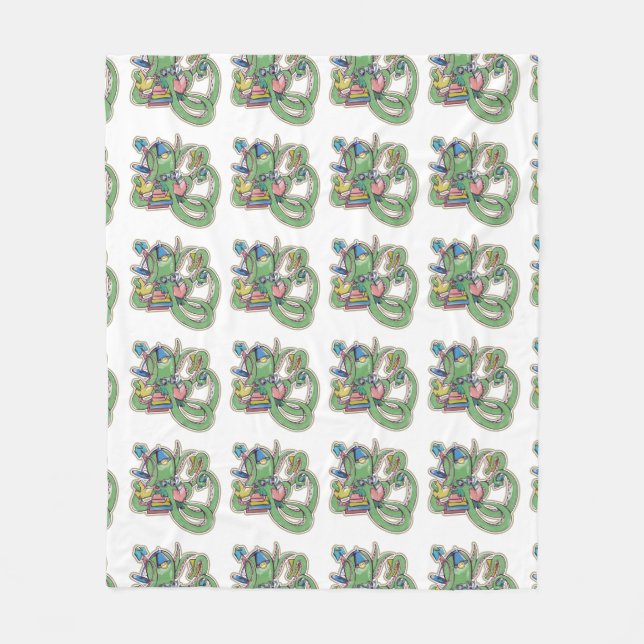 Octopus reading library books fleece blanket (Front)