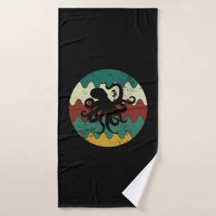 Octopus Retro  Bath Towel
