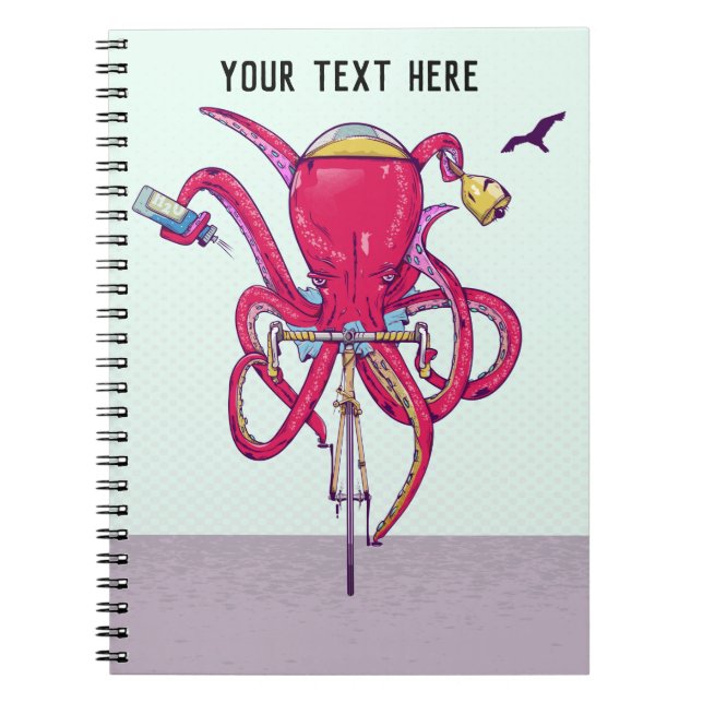 Octopus riding a bicycle notebook (Front)