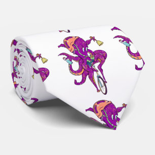 Octopus riding a unicycle tie