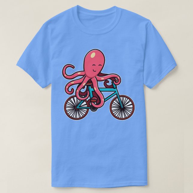 Octopus Riding Bicycle octopus design gifts for wo T-Shirt (Design Front)