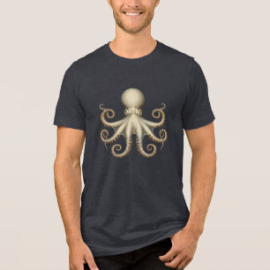 Octopus scientific diagram unique artwork retro Tri-Blend shirt