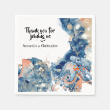 Octopus sea creatures navy blue orange marine life