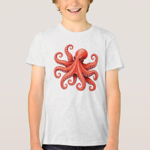 Octopus Sea Life Ocean Animal Design Tri-Blend Shirt