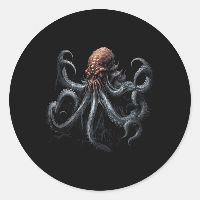 Octopus Sea Monster Krakens Awesome Classic Round Sticker (Front)