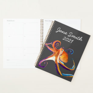 Octopus sealife watercolor art planner