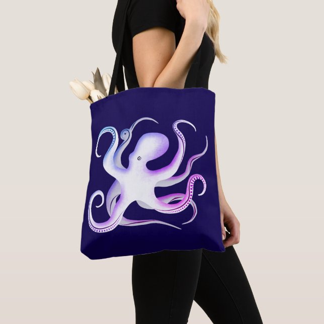 Octopus Silhouette Art Tote Bag (Close Up)