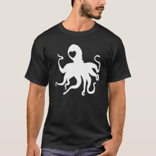 Octopus Silhouette Heart T-Shirt