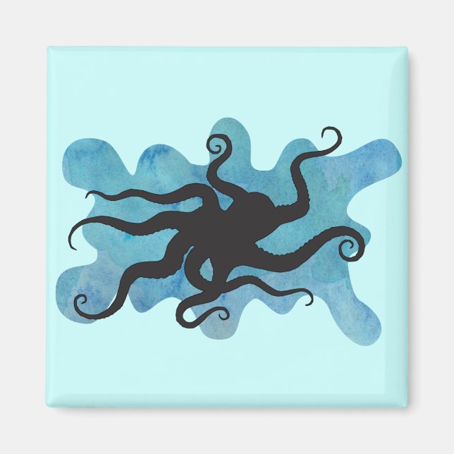 Octopus silhouette magnet (Front)
