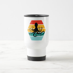 Octopus Silhouette Sunset Travel Mug