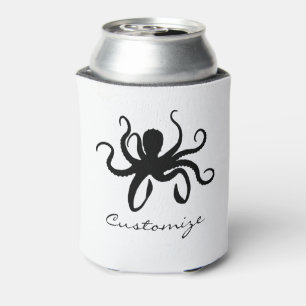 Octopus Silhouette Thunder_Cove Can Cooler