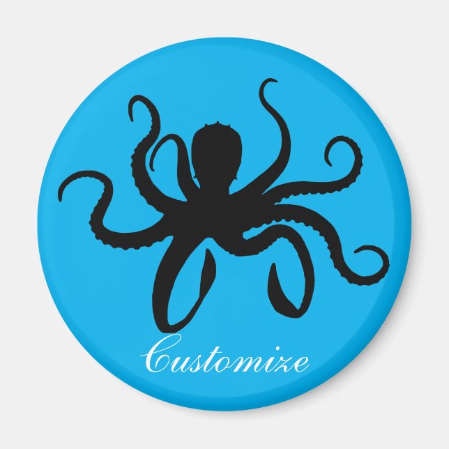 Octopus Silhouette Thunder_Cove Magnet (Front)