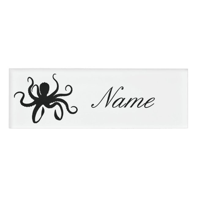 Octopus Silhouette Thunder_Cove Name Tag (Front)