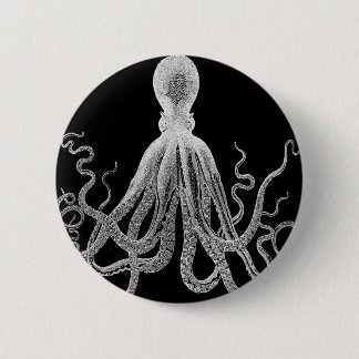 octopus sketch 6 cm round badge