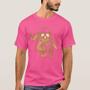 Octopus Skull Graphic Tentacles Steampunk Art Sh T-Shirt