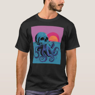 Octopus Skull Halloween Skeleton Graphic Men Women T-Shirt