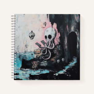 Octopus Skull Tarot Oracle Cards Witchy AI Art Notebook