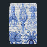 Octopus & Squid Blue iPad Mini Cover<br><div class="desc">Coastal & Tropical</div>