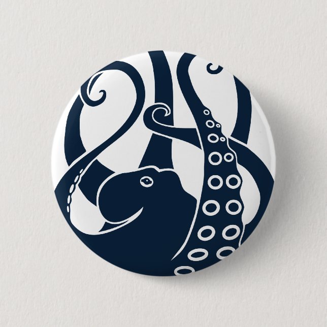 octopus squid cuttlefish oktopus scuba diving 6 cm round badge (Front)