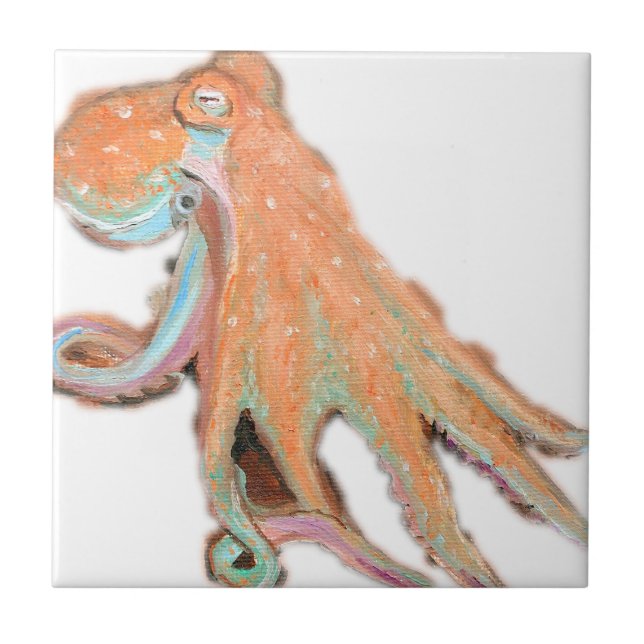 Octopus Squid Kraken Painting Tile (Front)