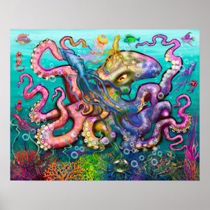 Octopus Squid Poster