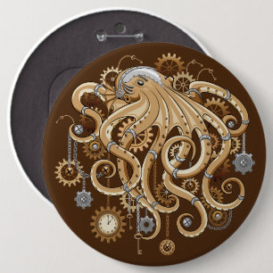 Octopus Steampunk Retro Mechanical Fantasy 6 Cm Round Badge