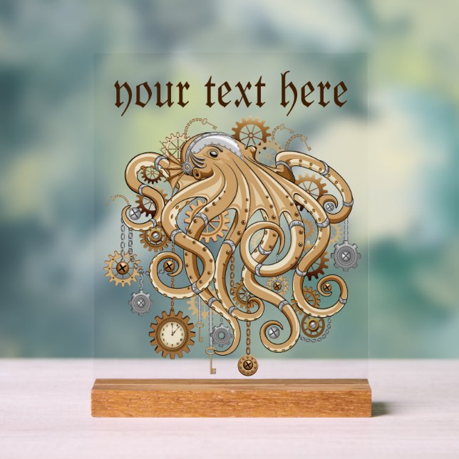 Octopus Steampunk Retro Mechanical Fantasy Acrylic Sign (Neutral)