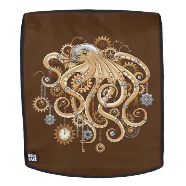 Octopus Steampunk Retro Mechanical Fantasy Backpack (Removable Face)