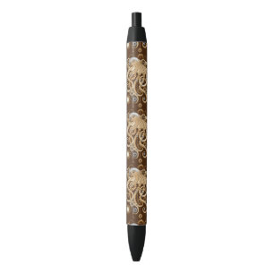 Octopus Steampunk Retro Mechanical Fantasy Black Ink Pen